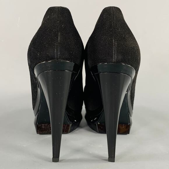 GIANFRANCO FERRE Size 9 Black Suede Platform Pumps - Picture 3 of 10